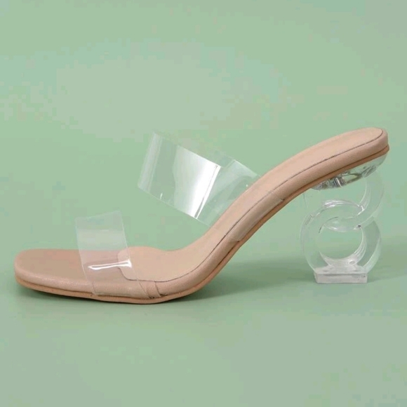 NWOT Clear Nude Heels - Picture 3 of 4